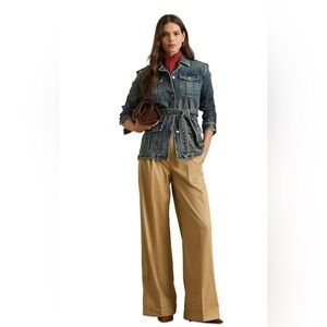 Lauren Ralph Lauren Pleated cotton twill pants